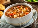 Рецепта Телешка чорба (супа) картофи, грах от буркан и кока кола